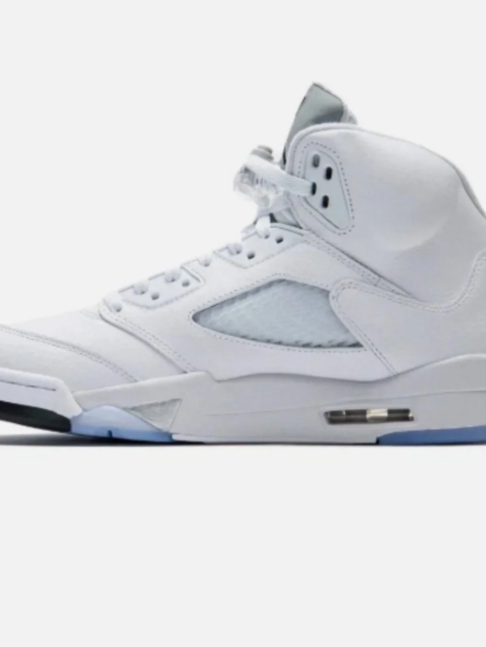 NIKE Jordan 5  All White Clear Translucent Sole Retro Sneakers